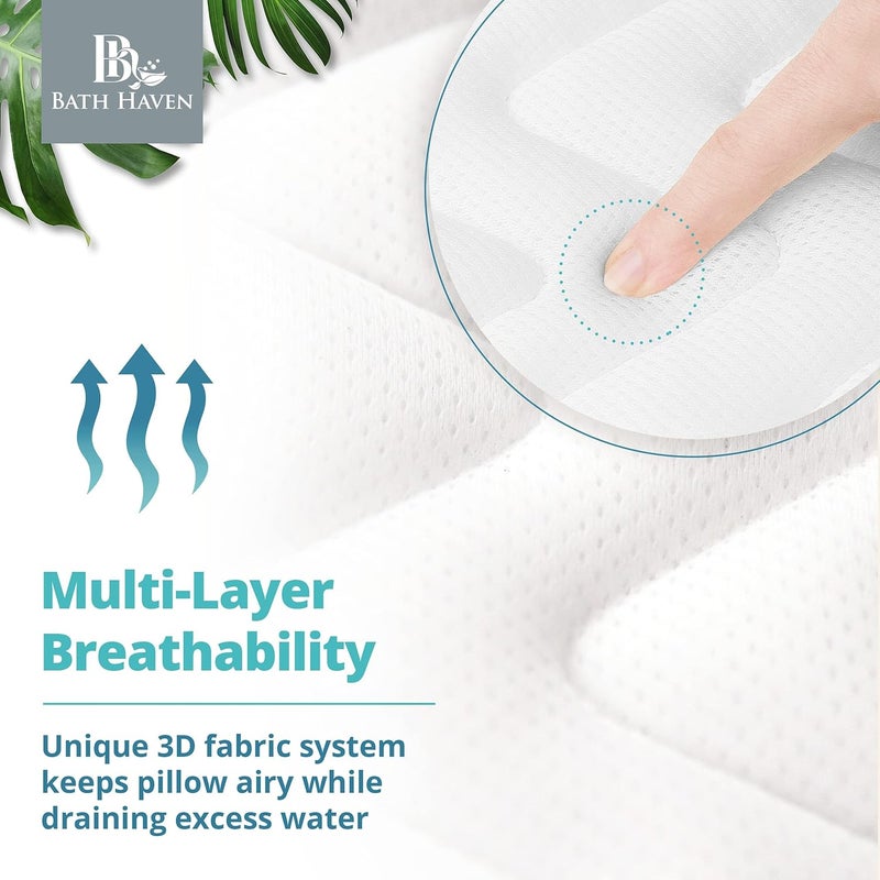 Bath Haven Bath Pillow for Tub, Full Body Bathtub Pillow and Mat for Head, Neck and Back Support, Relaxing Spa Cushion Head Rest and Mat for Tub Jacuzzi, Luxury Bathtub Accessories for Women and Men Quick Drying - Image 2